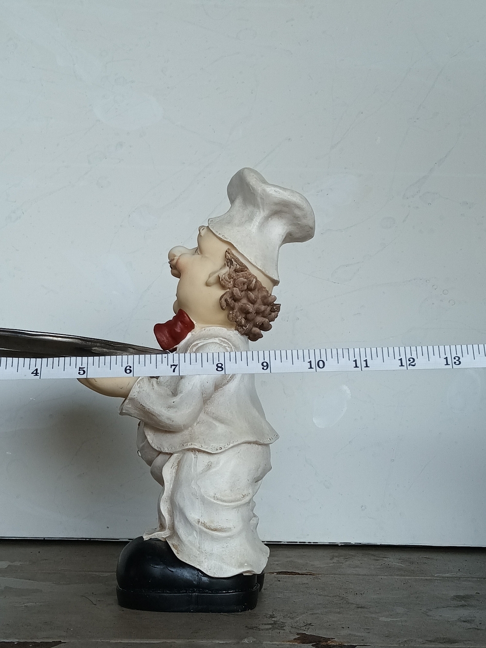 Vtg Italian Fat Chef Resin Figurine StatueW/Platter Kitchen Restaurant Decor - Picture 7 of 8